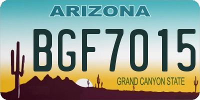 AZ license plate BGF7015