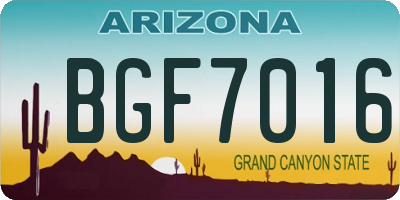 AZ license plate BGF7016