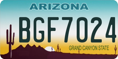 AZ license plate BGF7024