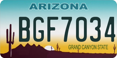 AZ license plate BGF7034