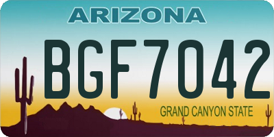 AZ license plate BGF7042