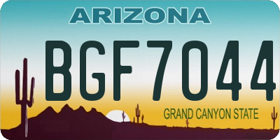 AZ license plate BGF7044
