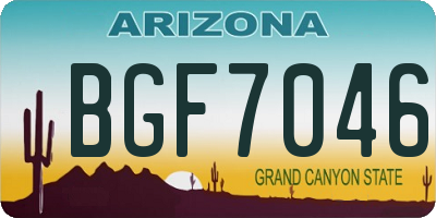 AZ license plate BGF7046