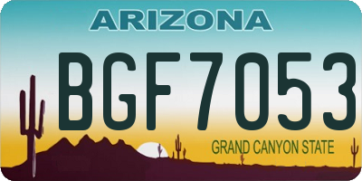 AZ license plate BGF7053