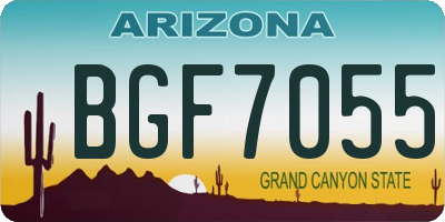 AZ license plate BGF7055