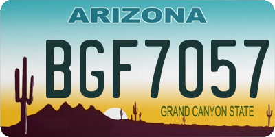 AZ license plate BGF7057