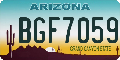 AZ license plate BGF7059