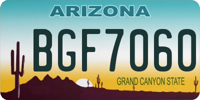 AZ license plate BGF7060
