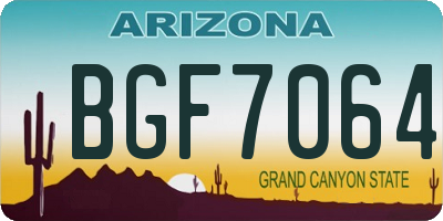 AZ license plate BGF7064