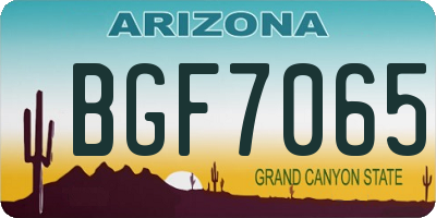 AZ license plate BGF7065