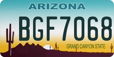 AZ license plate BGF7068