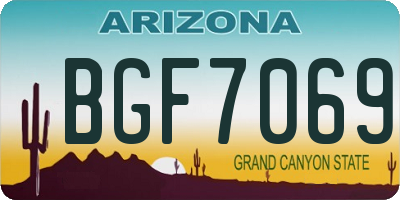 AZ license plate BGF7069