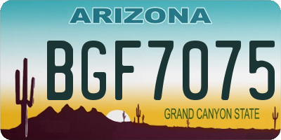 AZ license plate BGF7075