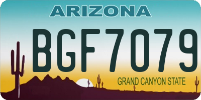 AZ license plate BGF7079