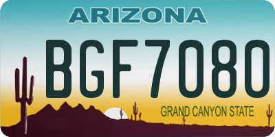 AZ license plate BGF7080
