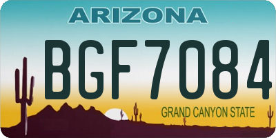 AZ license plate BGF7084
