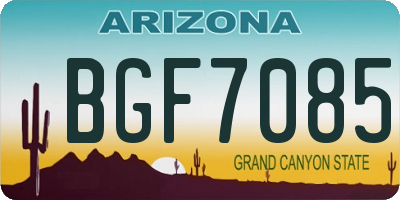 AZ license plate BGF7085