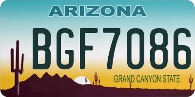 AZ license plate BGF7086