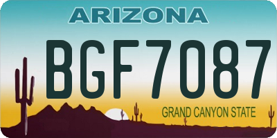 AZ license plate BGF7087