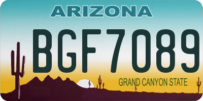 AZ license plate BGF7089