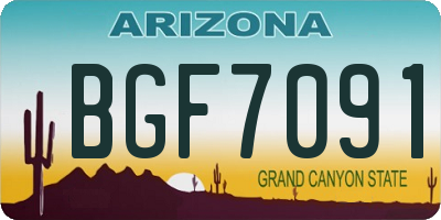 AZ license plate BGF7091
