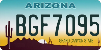 AZ license plate BGF7095
