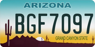 AZ license plate BGF7097