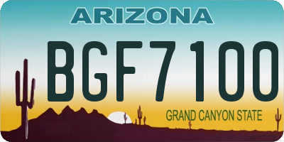 AZ license plate BGF7100