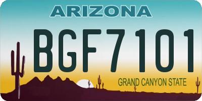 AZ license plate BGF7101