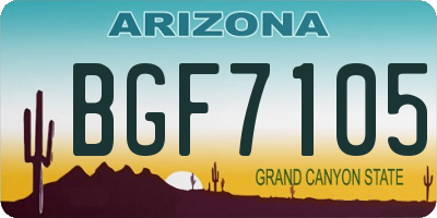 AZ license plate BGF7105