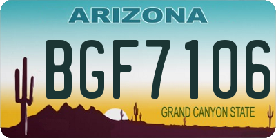 AZ license plate BGF7106