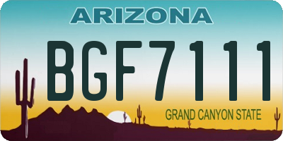 AZ license plate BGF7111