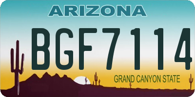AZ license plate BGF7114