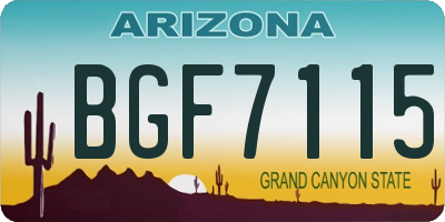 AZ license plate BGF7115