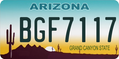 AZ license plate BGF7117