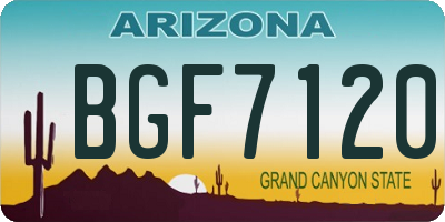 AZ license plate BGF7120