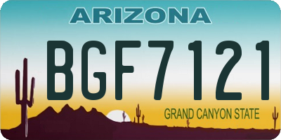 AZ license plate BGF7121