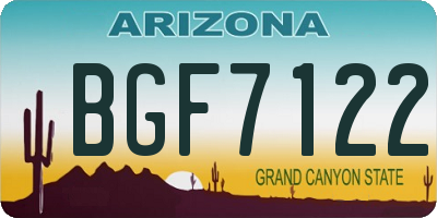 AZ license plate BGF7122