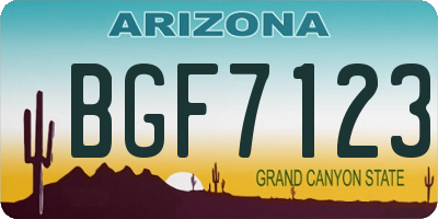 AZ license plate BGF7123