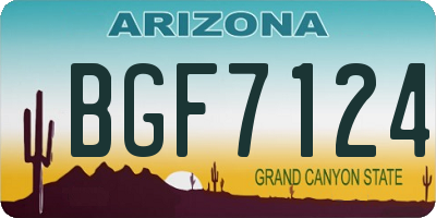 AZ license plate BGF7124