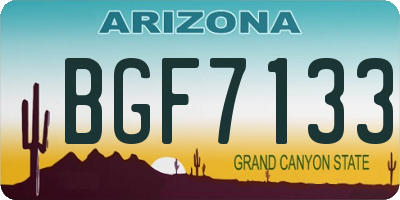 AZ license plate BGF7133