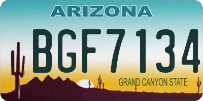 AZ license plate BGF7134