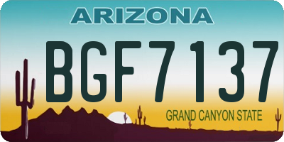 AZ license plate BGF7137