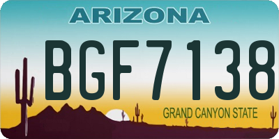 AZ license plate BGF7138