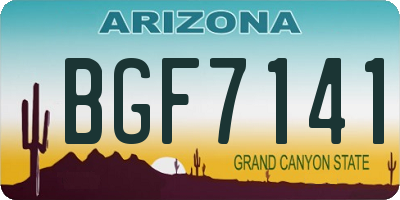 AZ license plate BGF7141