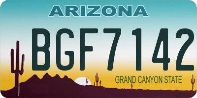 AZ license plate BGF7142