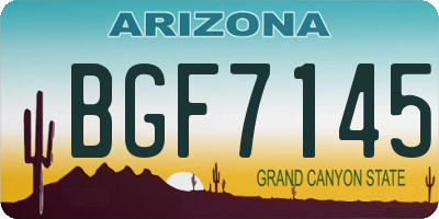 AZ license plate BGF7145