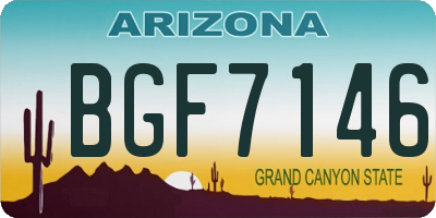 AZ license plate BGF7146