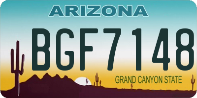 AZ license plate BGF7148