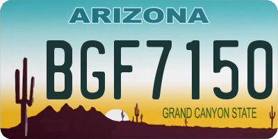 AZ license plate BGF7150